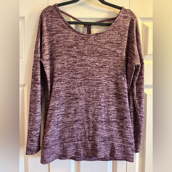 Athleta long sleeve sweater with t-strap crossover back, sz S - Picture 2 of 5